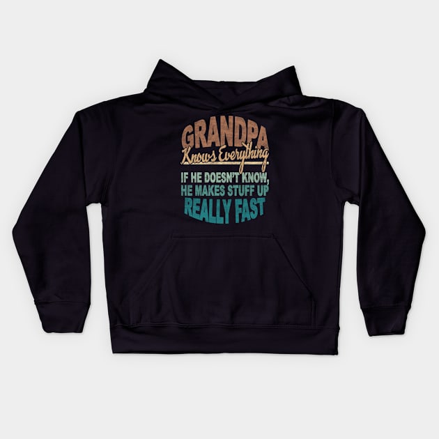 GRANDPA KNOWS EVERYTHING Kids Hoodie by SilverTee